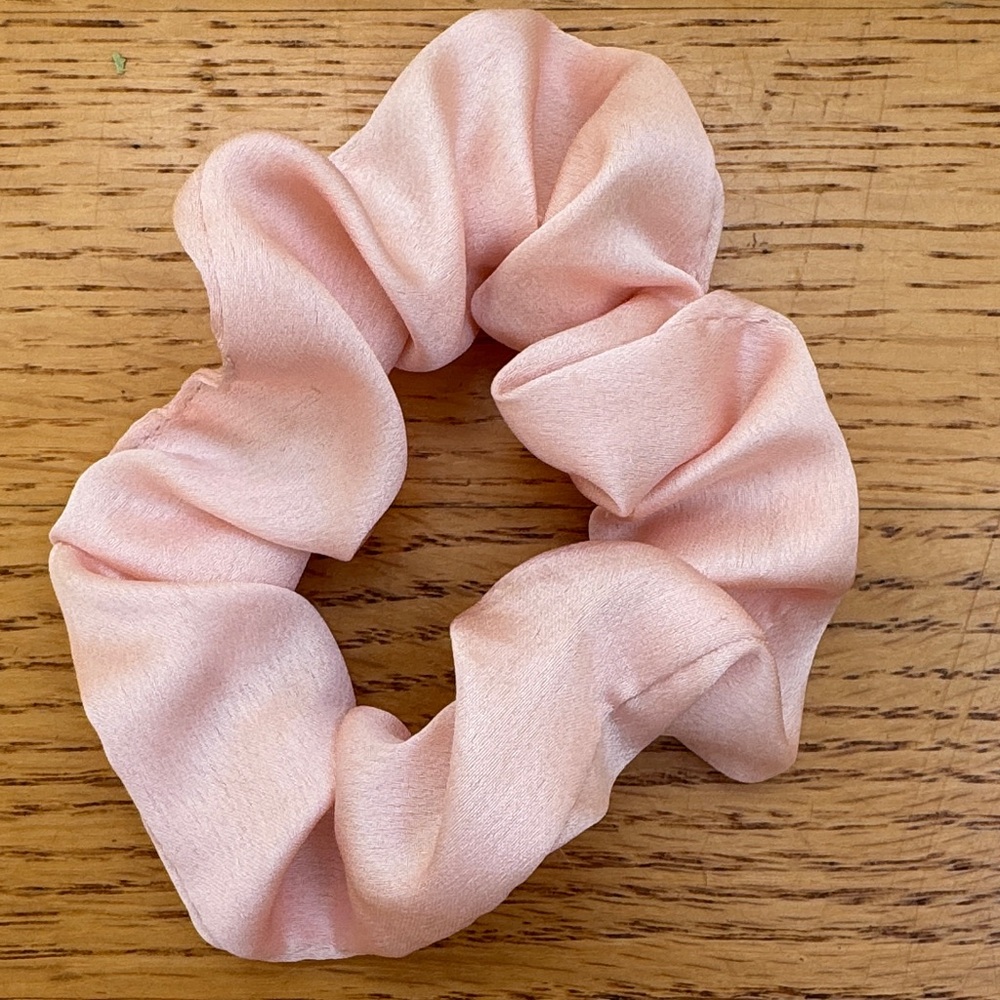 Pink Satin Scrunchie